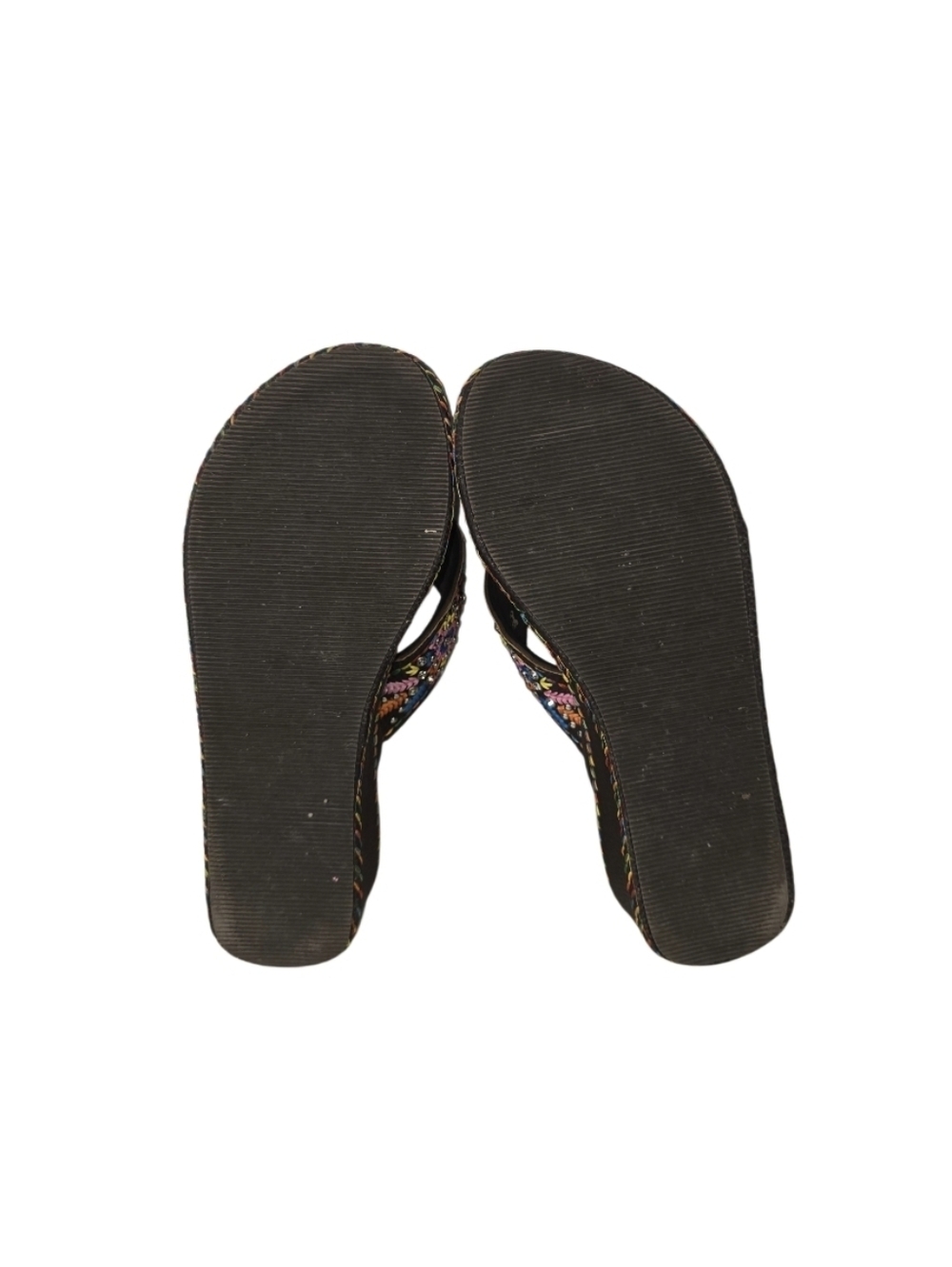 MontanaWest Embroidered Ringstones Wedge Platform Flip Flop Sandals 10 Western - Picture 8 of 12